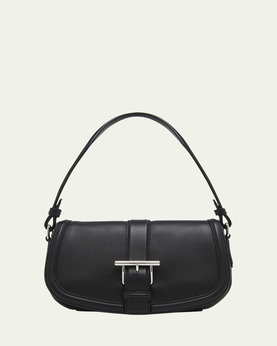 T-Bar Buckle Leather Crossbody Bag